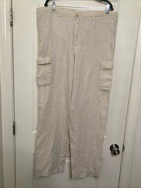 Tommy Bahama Pants Mens M 100% Linen Relax Drawstring Resort Beachy Pockets